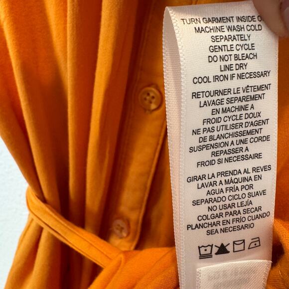 Splendid Jamie Tiered Mini Belted Button Up Shirt Dress Orange Size Small - Picture 8 of 12